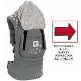 Ergo Baby BC2EPK1 Galaxy Grey Baby Carrier with Galaxy Lining And LED Safety Reflector Light