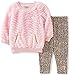 Juicy Couture Little Girls' Toddler Faux Fur Top with Pockets and Printed Pant Set, Pink, 3T