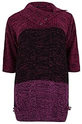 Plus Size  Striped Print Knit Cowl Neck Tunic  With a Bow(s)