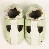 Momo Baby Soft Sole Baby Sandal Shoes - T-Strap Green