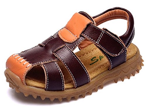 DADAWEN Boy's Girl's Closed Toe Velcro Strap Athletic Sandal (Toddler/Little Kid/Big Kid)