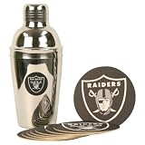 NFL Bar Drink Shaker and Coaster Set - Oakland Raiders