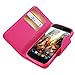 Reiko Wallet Case 3-In-1 for BLU life Play L100A with Interior Leather-Like Material And Polymer Cover - Retail Packaging - Pink