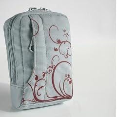 Bundlestar * MANGA I Kameratasche Chic in * Lightgrey / Bordeaux * f�r Kompaktkameras