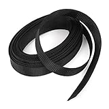 uxcell 編組スリーブ　ケーブルハーネス　弾性　伸縮可能　ブラック　ナイロン　8M長さ　30mm幅