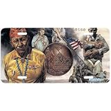6208-Visions of Valor-Indian License Plate Car Auto Novelty Front Tag by David... 