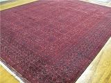 10'0 x 12'6 Red Hand Knotted Wool Afghan Rug