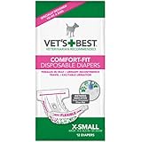 Vet's Best 12 Count Comfort Fit Disposable Female Dog Diapers, X-Small