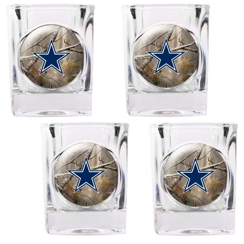 NFL Dallas Cowboys Open Field Four Piece Square Shot Glass Set