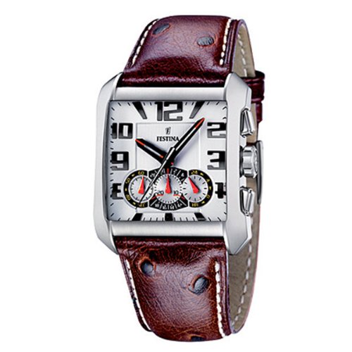 Festina Herren-Armbanduhr XL Klassik Retro Chronograph Leder F16294/4