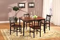 5 PC. Set Brown Fudge Wood Finish Dining Room Kitchen Table And 4 Chairs