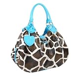 Blue Giraffe Animal Print Women Handbags Purses Large Push Lock Bag Blue Trim 51OO6FiPImL. SL160 Blue Giraffe Animal Print Women Handbags Purses Large Push Lock Bag Blue Trim