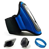 51OO9VGHgRL. SL160  Blue SumacLife Moisture Resistant Neoprene Hardcore Workout Armband for NEW Samsung Focus S Windows Mobile Phone 7.5 Mango by AT&T + Black Rubberized Silicone Suction Cup Stand + Motivational SumacLife TM Wisdom Courage Workout Wristband