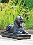 Outdoor Living : Eqyptian Sphinx Garden Sculpture / Ornament - Weathered Black