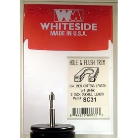 SC31 SOLID CARBIDE HOLE AND FLUSH TRIM ROUTER BIT 1/4 DIA X 3/8
