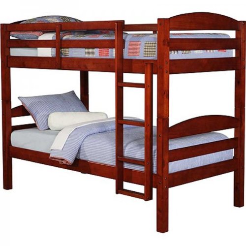 WE Furniture Twin / Twin Solid Wood Bunk Bed - Cherry