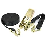 uxcell ラチェット式 ベルト荷締機 車　トラック用ひも　　　ラチェットひも 　 5M x 25mm 　ブラック
