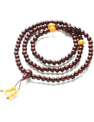 Honeystore Girls Lobular Red Sandalwood Beeswax Stretch Bracelet Color Gold Burgundy