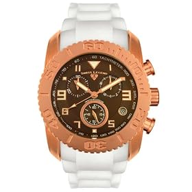 Swiss Legend Men's Commander Chronograph White Rubber Strap Watch #20065F