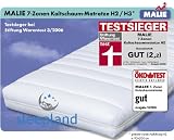 MALIE 7-ZONEN KALTSCHAUM-MATRATZE *TESTSIEGER* + MSS® MOLTONAUFLAGE 160×200 cm H2