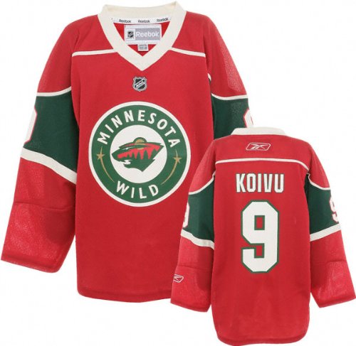 Mikko Koivu Youth Jersey: Reebok Red #11 Minnesota Wild Youth Replica Jersey