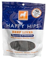 Dogswell Happy Hips for Dogs, Beef Liver, Glucosamine & Chondroitin, 5-Ounce Pouches (Pack of 6)