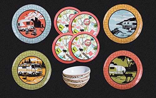 RV Themed 12 Piece Dish Set