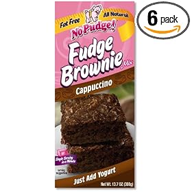 No Pudge! Fat Free Fudge Brownie Mix, Cappuccino, 13.7-Ounce Boxes (Pack of 6)