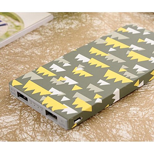 MagicDots Fashion 9.9MM Ultra Slim POLYMER Power Bank 8000mAh USB Portable External Battery Charger (Color B)