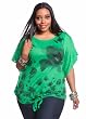 Ashley Stewart Womens Plus Size Studded Floral Self-Tie Front Top