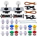 SJ@JX 2 Player Arcade Game DIY Kit Arcade Matt Frosted Black Button Twins USB Encoder Zero Delay 4&8 Way Arcade Fighting Joystick Controller for PC MAME Respberry Pi Retropie