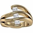 14K Yellow Gold Three-Stone Diamond Ring - 0.60 Ct.