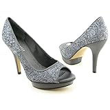NINE WEST Stanzer Platforms Shoes Silver Womens SZ (7.5, Dksil/Dksi) NINE WEST Stanzer Platforms Shoes Silver Womens SZ (7.5, Dksil/Dksi)