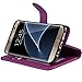 Galaxy S7 Edge Case by Abacus24-7, Purple Flip Leather Wallet Case and Stand Compatible with Samsung Galaxy S7 Edge Phone