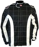 K1 Race Gear 30063424 Black/White XXX-Large Proban Single Layer Cotton Fire Jacket