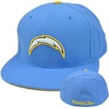 NFL Mitchell & Ness Throwback Logo Hat Cap Fitted San Diego Chargers TK42 7 1/2