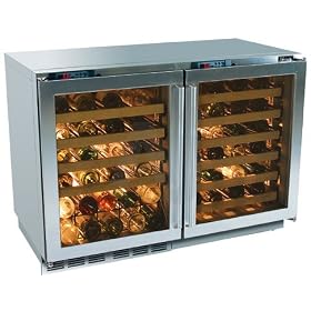 Perlick H2RD3WD3B 48 Built-in Refrigerator Wine Cooler with 48 Bottle Capacity, Variable... by 