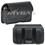 Premium Business Black Leather Horizontal Pouch Carry Case Magnetic Closing ....