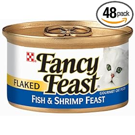 Fancy Feast Gourmet Cat Food Flaked Fish and Shrimp Feast, 3-Ounce Cans (Pack of 48) by Fancy Feast