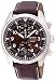 Stainless Steel Chronograph Brown Dial Leather Strap