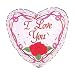 18" Love Single Rose Value Line Balloon (1 ct)