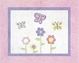 Pink and Purple Butterfly Accent Floor Rug