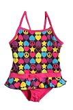 NWT Toddler Girls 1 piece fuchsia retro print swimsuit