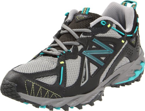 NEW BALANCE 610 Damen Trail Laufschuhe, Schwarz/Silber/Blau, 42.5 - Breite D