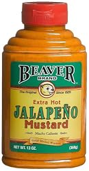 Beaver Brand Jalapeno Mustard, 13-Ounce Squeezable Bottles (Pack of 6)