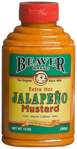 Beaver Brand Jalape±o Mustard, 13-Ounce Squeezable Bottles (Pack of 6) by Horseradish Sauces