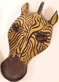 9 Carved Wood Wooden Zebra Mask - Made in Kenya