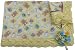 Baby Thin Flannel Blanket with Hand-crocheted Border and Matching Flower Pin for Mom