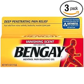 Bengay Vanishing Scent, Non Greasy, 4-Ounce Tubes (Pack of 3)