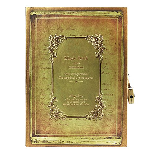 鍵付き日記帳 レトロ アンティークメモ帳 古書風 おしゃれノート A5